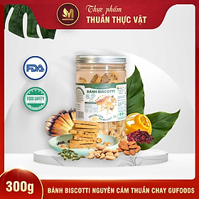 Bánh Biscotti Nguyên Cám Thuần Chay GUfoods 300g - Lành mạnh, Thơm ngon