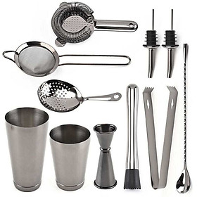 Mua Sét 11 Dụng Cụ Pha Chế Cao Cấp Inox #304 - Màu Silver - Thép Không Gỉ