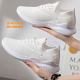 Hình ảnh Giày thể thao sneaker nữ màu trắng đế êm nhẹ thoáng khí thương hiệu ZAVAS - S393 - Hàng chính hãng