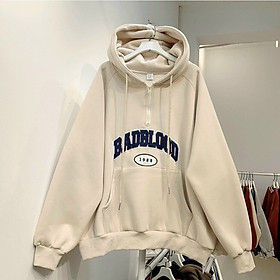 Áo Hoodie Bigsize <80kg BADBLOOD (kèm ảnh thật ), ÁO KHOÁC HOODIE CHUI ĐẦU NỮ NỈ NGOẠI BADBLOOD DÀY DẶN ẤM ÁP MÀU KEM MÀU ĐEN CAO CẤP BABO SIÊU XỊN SÒ ĐỈNH CAO HOT HIT, HOÁC HOODIE BADBLOOD FORM ĐẠI