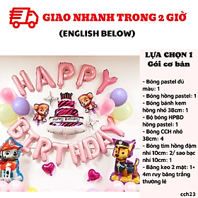 Bộ bong bóng trang trí sinh nhật chó cứu hộ paw patrol set cch23