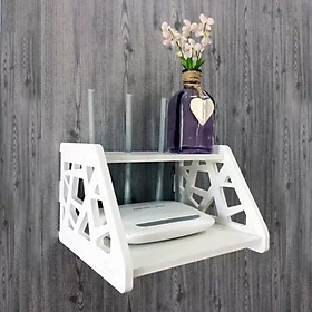Mua Kệ trang trí Wifi mini 2 Tầng LOẠI LỚN hoa văn mắt lưới (rộng hơn tiện dụng hơn)