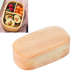 Wood Lunch Box Bento Box Food Container Holiday Gift for School Style_A