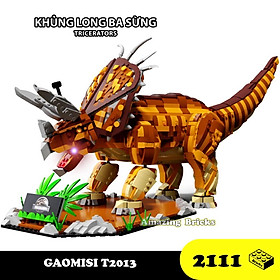 Đồ chơi Lắp ráp Khủng long ba sừng Tricerator, Gaomisi 2013 Xếp hình thông minh, Nhựa ABS an toàn, Sách hướng dẫn