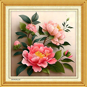 Mua Tranh thêu kín chữ thập Hoa mẫu đơn 4705  kích thước 50 x 50 cm