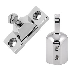 Stainless Steel Bimini Boat Top Side Mount Deck Hinge With 22mm Eye End Cap