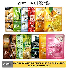 Bộ 10 miếng Mặt Nạ Dưỡng Da Chiết Xuất Từ Thiên Nhiên 3W Clinic Fresh Mask Sheet 23ml - giao ngẫu nhiên