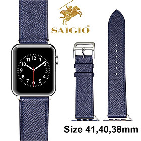 Dây Đồng Hồ Apple Watch 41mm 40mm 38mm, Chất Liệu Da Bê EPSOM Thảo Mộc Cao Cấp, Nhập Khẩu Từ Châu Âu, Dây Đeo Phong Cách Hiện Đại và Sang Trọng, Tương Thích Các Phiên Bản Series 9/8/7/6/5/4/3/2/1/SE/SE2