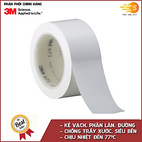 Băng keo dán nền nhiều màu chịu nhiệt, chống trầy xước 50mm x 3m 3M 471 - phân chia khu vực, vị trí, làn đường, cảnh báo nguy hiểm, độ bền cao