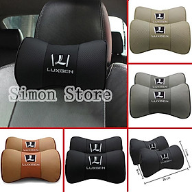Hình ảnh Set 2 gối tựa đầu bằng da gắn ghế ngồi xe hơi Luxgen U5 U6 7 U7 MasterCEO
