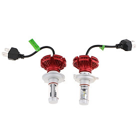 50W LED H4 6000LM Headlight Conversion Kit High Low Beam Bulb,Red