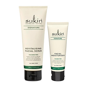 Bộ đôi loại bỏ tế bào chết & dưỡng ẩm da mặt Sukin (Kem tẩy tế bào chết Revitalising Facial Scrub 125ml + Kem Dưỡng Ẩm Facial Moisturiser 50ml)