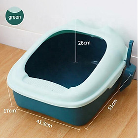Khay vệ sinh cho mèo hình tai mèo, cứng cáp, tặng kèm xẻng - Size L