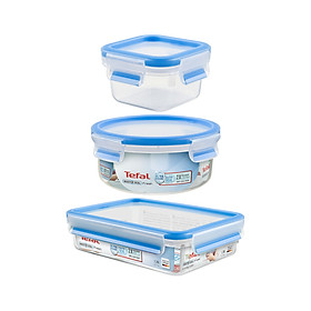Mua Bộ 3 hộp nhựa tròn  hộp nhựa vuông Tefal Masterseal Fresh 850ml  0.2L  1.2L - xanh