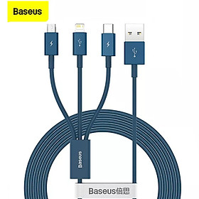 Mua (Hàng chính hãng) Cáp sạc nhanh Baseus 3 trong 1  dài 1.5m  ba thiết bị cùng lúc  3.5A nhanh cho iPhone  Samsung  Xiaomi ... Thích hợp cho những chuyến du lịch  dân văn phòng