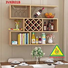 Mua Kệ rượu treo tường trang trí bằng gỗ 3VKR01B - Nội thất lắp ráp Viễn Đông Adv