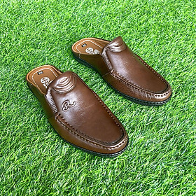 Giày sục nam da bò Trường Hải may full đế 2 màu nâu, đen S220