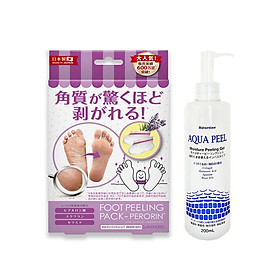 Combo chăm sóc da AQUA PEEL 200ML + FOOT PEELING PACK - PERORIN (LAVENDER) (Hộp 1 túi)