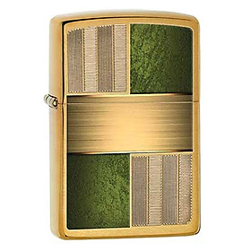 Bật Lửa Zippo 28796 - Brass And Green Brushed Brass