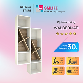 Kệ gỗ treo tường trang trí hiện đại SMLIFE Waldermar  | Gỗ MDF dày 17mm chống ẩm | D70xR20xC120cm - Màu