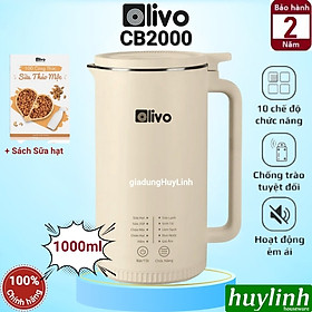 Máy xay nấu sữa hạt mini Olivo CB2000 - Dung tích 1000ml - 10 Chức năng - Hàng chính hãng