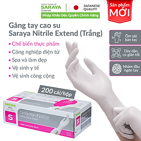 Mua Găng tay cao su Saraya Nitrile Glove Extend (Màu Xanh)  dùng trong thực phẩm  làm đẹp  y tế  công nghiệp - 200 cái/hộp