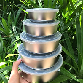 Mua Bộ Thố 5 Cái Inox Có Nắp Đậy Đựng Cơm Tiện Dụng