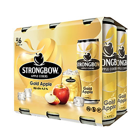 LỐC 6 LON NƯỚC TÁO LÊN MEN STRONGBOW VỊ TÁO NGUYÊN BẢN 320ML/LON