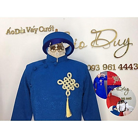 Áo dài nam hoa văn ngọc bội Tết form vest cao cấp đẹp