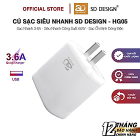 Mua Củ sạc nhanh 65W HG05 hãng SD Design  sạc nhanh công suất lớn  an toàn  bảo hành 1 đổi 1