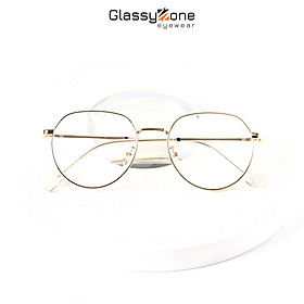 Hình ảnh Gọng kính cận, Mắt kính giả cận kim loại Form Oval Unisex Nam Nữ Jon - GlassyZone