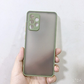 Ốp lưng viền màu, lưng nhám chống sốc, bảo vệ camera, phím bấm màu dành cho Samsung A52, Samsung A72