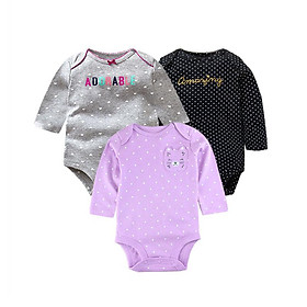 3 Cái/lốc Sơ Sinh Bodysuits Bộ Cho Bé 100% Cotton Bé Trai Bé Gái Bộ Đồ N