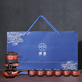 Mua Bộ Ấm Chén Tử Sa Nghi Hưng Bán Tự Động Kiểu Cối Xay Họa Tiết Vẽ Tay