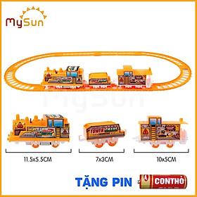 Xe lửa đồ chơi có đường ray chạy bằng pin cho bé MySun