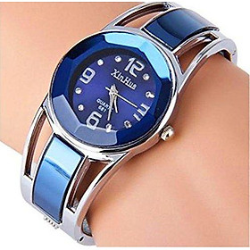 ELEOPTION Women’s Bangle Watch Bracelet Design Quartz Watch with Rhinestone Round Dial Stainless Steel Band Wrist Watches Free Women's Watch Box