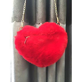Túi xách lông hình trái tim