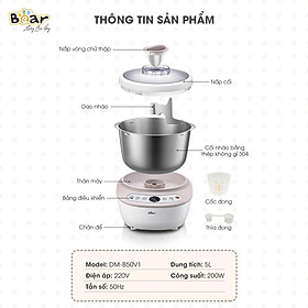 Mua (TNB046) Máy Nhồi Trộn Bột Tự Động B-e-a-r dung tích 3.5L  5L  7L