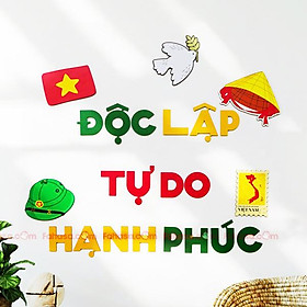 Set Chữ Dán Tường - Độc Lập - Tự Do - Hạnh Phúc - Bách Mộc