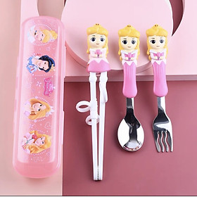 Mua Set 4 món muỗng  nĩa  đũa tập ăn kèm hộp đựng cho bé