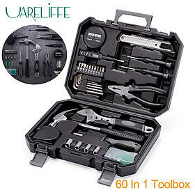 Uareliffe Hand Tool Set With Storage Box 60 In 1 General Household Repair Toolbox Alloy Steel Material Wrench Screwdriver Repair Disassembly Hand Tool Kit Safety Durable Daily Repair Tools