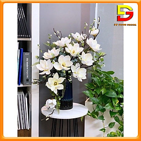 Mua Hoa Lụa Cao Cấp Bình Hoa Mộc Lan Cắm Sẵn Tuyệt Đẹp Trang Trí Bàn Trà Nhà Hàng Quán Cafe DG-117