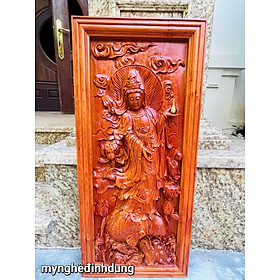 Mua Tranh phật mẹ quan âm bồ tát bằng gỗ hương đá  đẹp long lanh kt 39x84x4cm