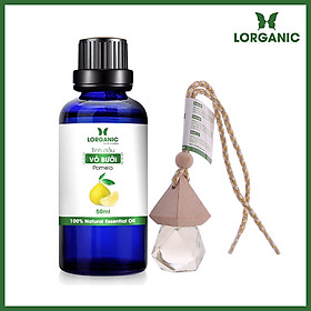 Combo tinh dầu bưởi Lorganic (50ml) +tinh dầu bưởi Lorganic treo xe hơi, tủ áo  (10ml) / Tinh dầu thiên nhiên nguyên chất/ Hương thơm thanh mát, nhẹ nhàng/ Thanh lọc hông khí, thư giãn tinh thần, khử mùi hiệu quả.