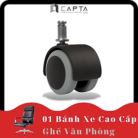 Bánh xe nhựa PU cao cấp cho ghế xoay văn phòng, ghế giám đốc, ghế game, ghế công thái học, ghế trưởng phòng - Tự lắp ráp đơn giản tại nhà