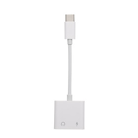 Bộ Chuyển Đổi Mở Rộng Tai Nghe Cáp Sạc Type C Cho Điện Thoại Android - Trắng
