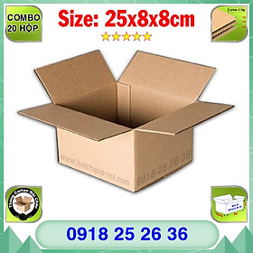 Mua 20 Hộp Carton  KT: 25x8x8cm  Hộp carton  Thùng carton  Hộp đóng hàng  Thùng đóng hàng  Hộp carton 3 lớp...