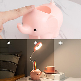 Rechargeable Smalll Elephant LED Table Desk Lamp, with Pen Holder 360 ° Rotation