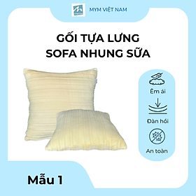 Gối Tựa Lưng Sofa Nhung Sữa Dệt Sọc 40x40cm Mềm Mại, Họa Tiết Sọc, 3 Màu Sang Trọng