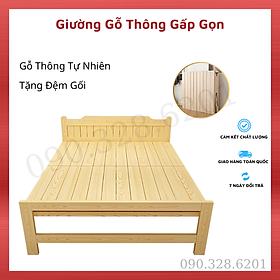 Mua Giường gỗ  gấp gọn thông minh  giường ngủ gỗ thông tặng kèm đệm  giường xếp đa năng  giường ngủ văn phòng